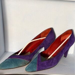 Yves Saint Laurent Women's Purple and Teal Heels